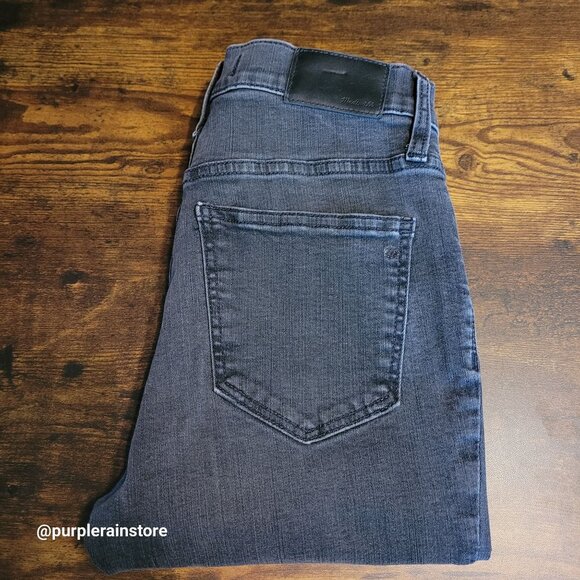 Madewell Jeans 26 Skinny 9" High Rise Black Sea Wash H2230 Tummy Control Stretch - Picture 3 of 14
